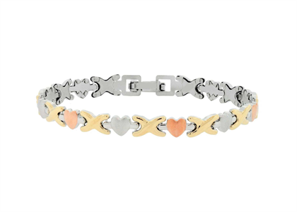 Three Tone Plated Ladies Bracelet